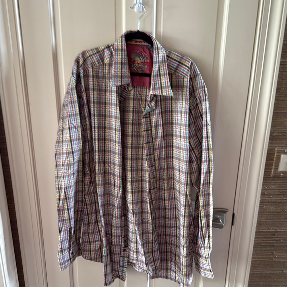 Robert Graham Red and Blue Casual Button Down Shirt